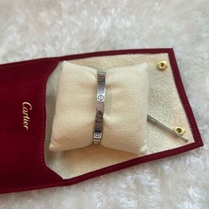 Cartier love bracelet.Size 17,old screw system,white gold.no certificate no box
